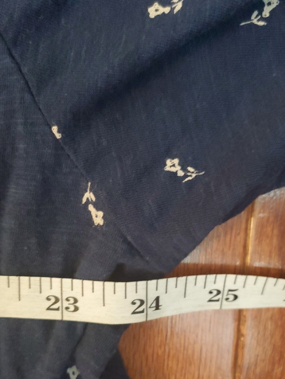 Lucky Brand 2X navy blue floral Printed Top - Picture 3 of 10